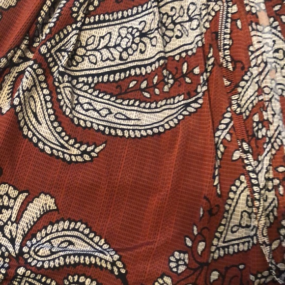 S-TWELVE long sleeve wrap dress rust color printed - Picture 4 of 5